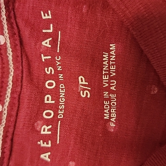 Aeropostale T-shirt Burgundy Aero 1987 - Women's Small - Picture 5 of 5